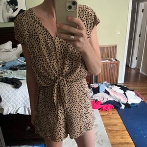 She + Sky Leopard Print Romper